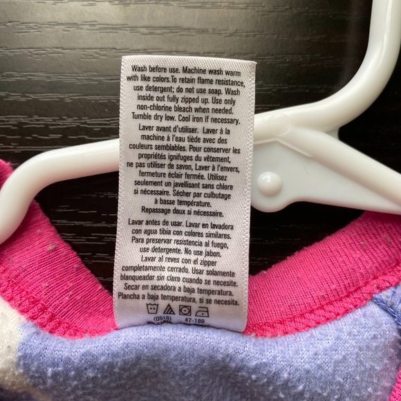 Gerber Purple Goat Fleece Kids Onesie Zipper Pajamas for Girl | Size 3T - Picture 6 of 7